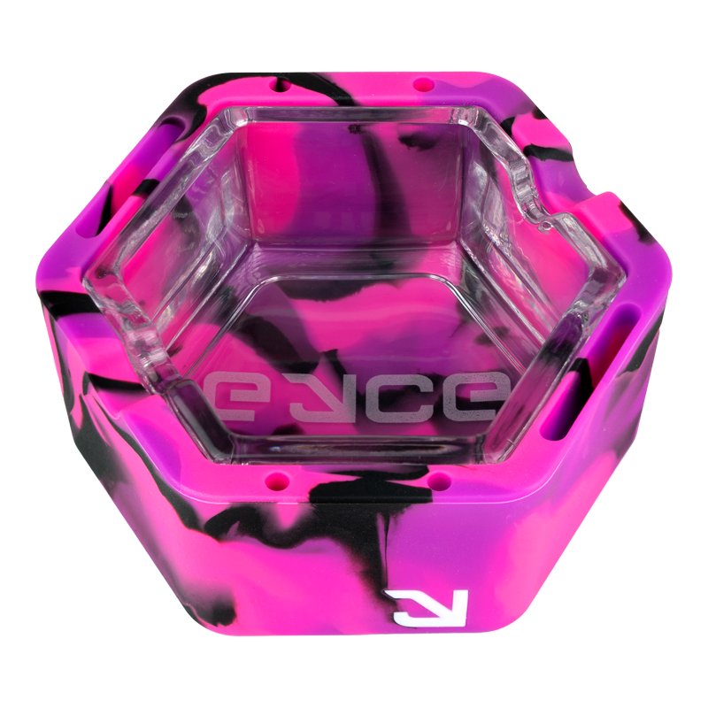 2 - in - 1 Silicone & Glass Ash Tray Set - Trichome Seattle - Eyce - Glass