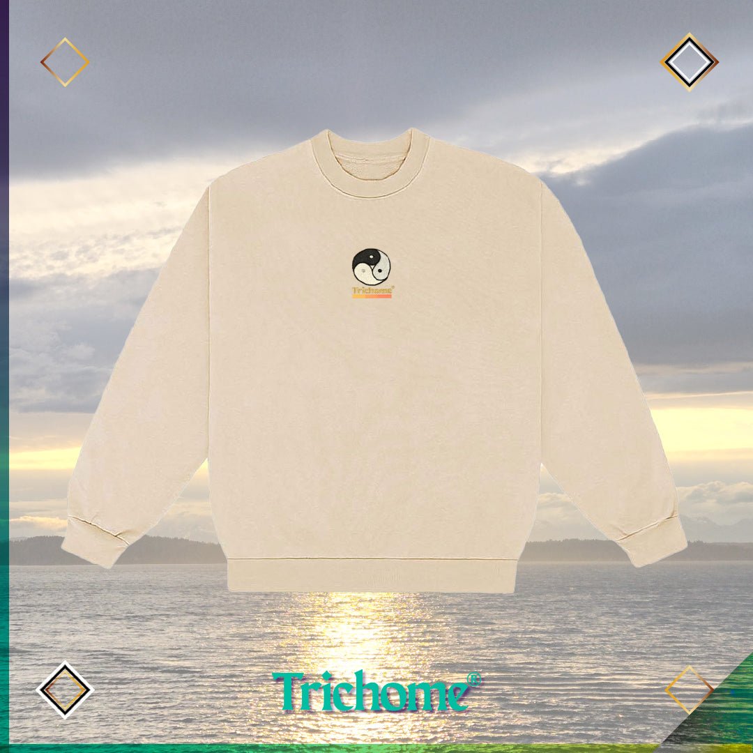 Classic Fit Golden Sand Triple Yin Yang Crewneck - Trichome Seattle - Trichome -
