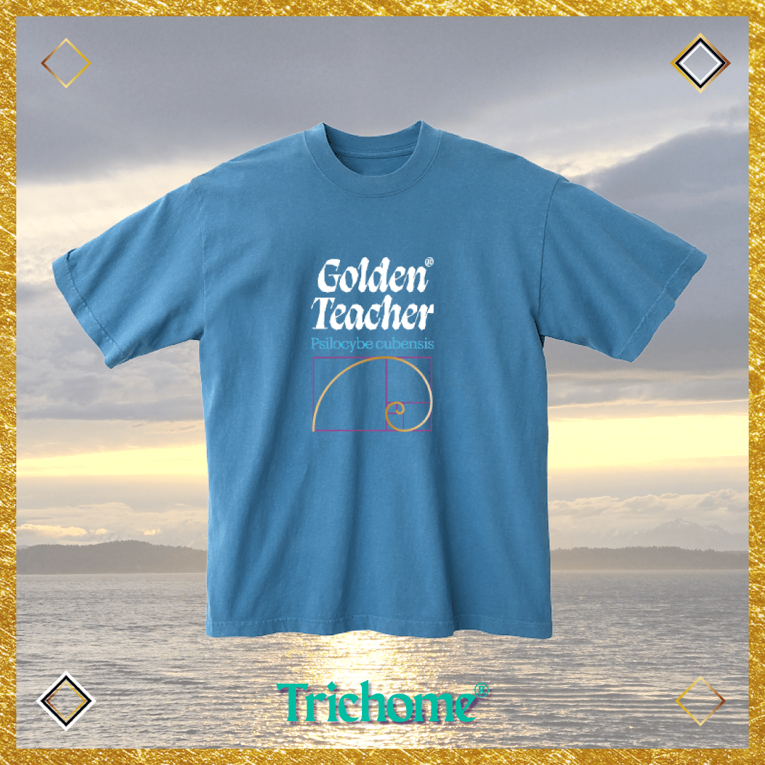 Golden Teacher Calligraphy Boxy SS Tee - Trichome Seattle - Golden Teacher - Clothing