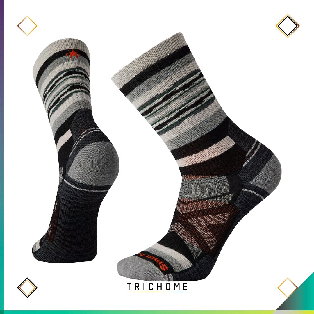 Hike Full Cushion Rail Stripe Crew Socks - Trichome Seattle - Smartwool - Clothing