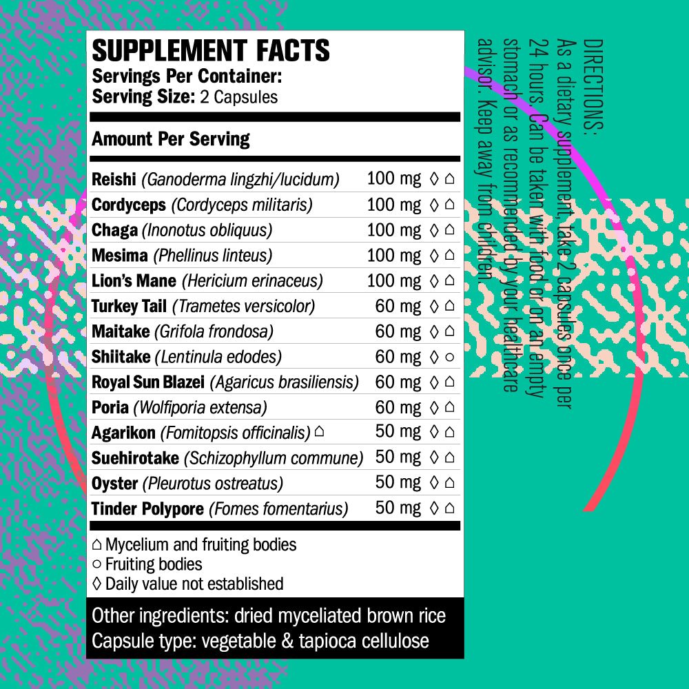 Omniscience Mushrooms 14 Mushroom Blend Capsules - Trichome Seattle - Omniscience Supplements - Fungi