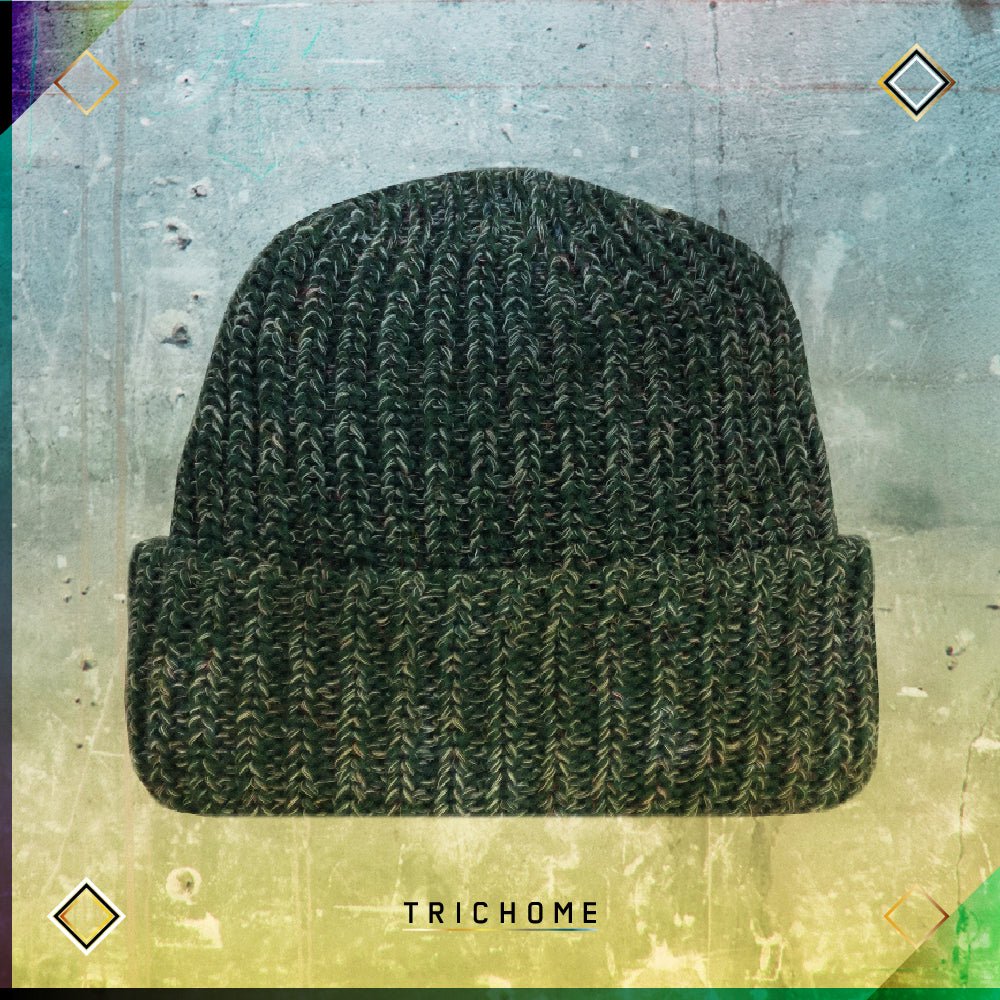 Pacific Northwest Heavy Knit Marled Beanie / Snow - Covered Green - Trichome Seattle - Trichome - Clothing