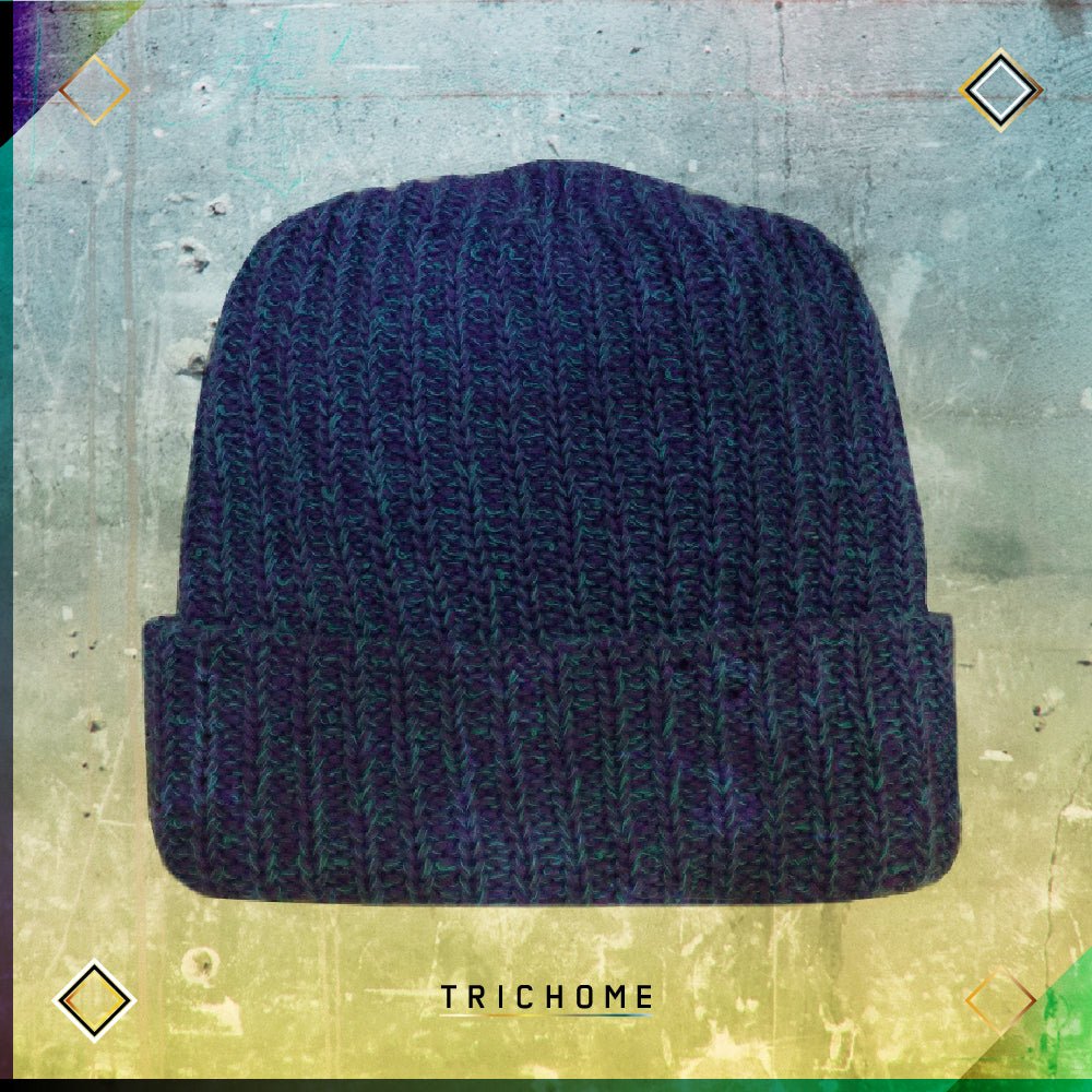 Pacific Northwest Heavy Knit Marled Beanie / Trichome Purple & Codec Teal - Trichome Seattle - Trichome - Clothing