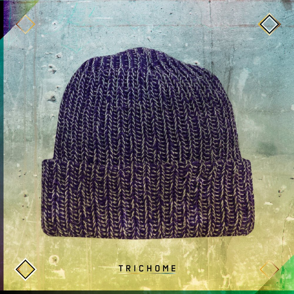 Pacific Northwest Heavy Knit Marled Beanie / Ube & Coconut - Trichome Seattle - Trichome - Clothing