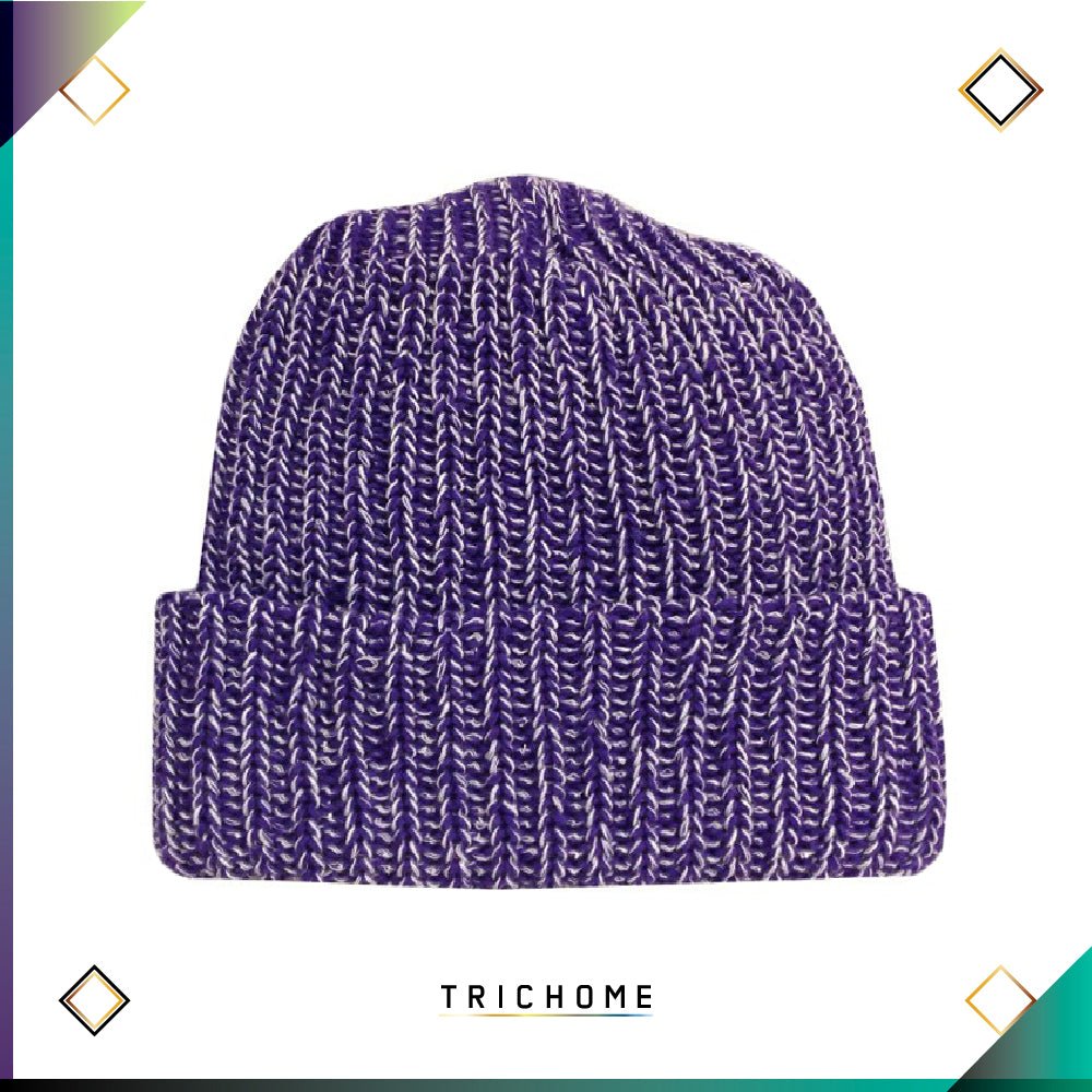 Pacific Northwest Heavy Knit Marled Beanie / Ube & Coconut - Trichome Seattle - Trichome - Clothing
