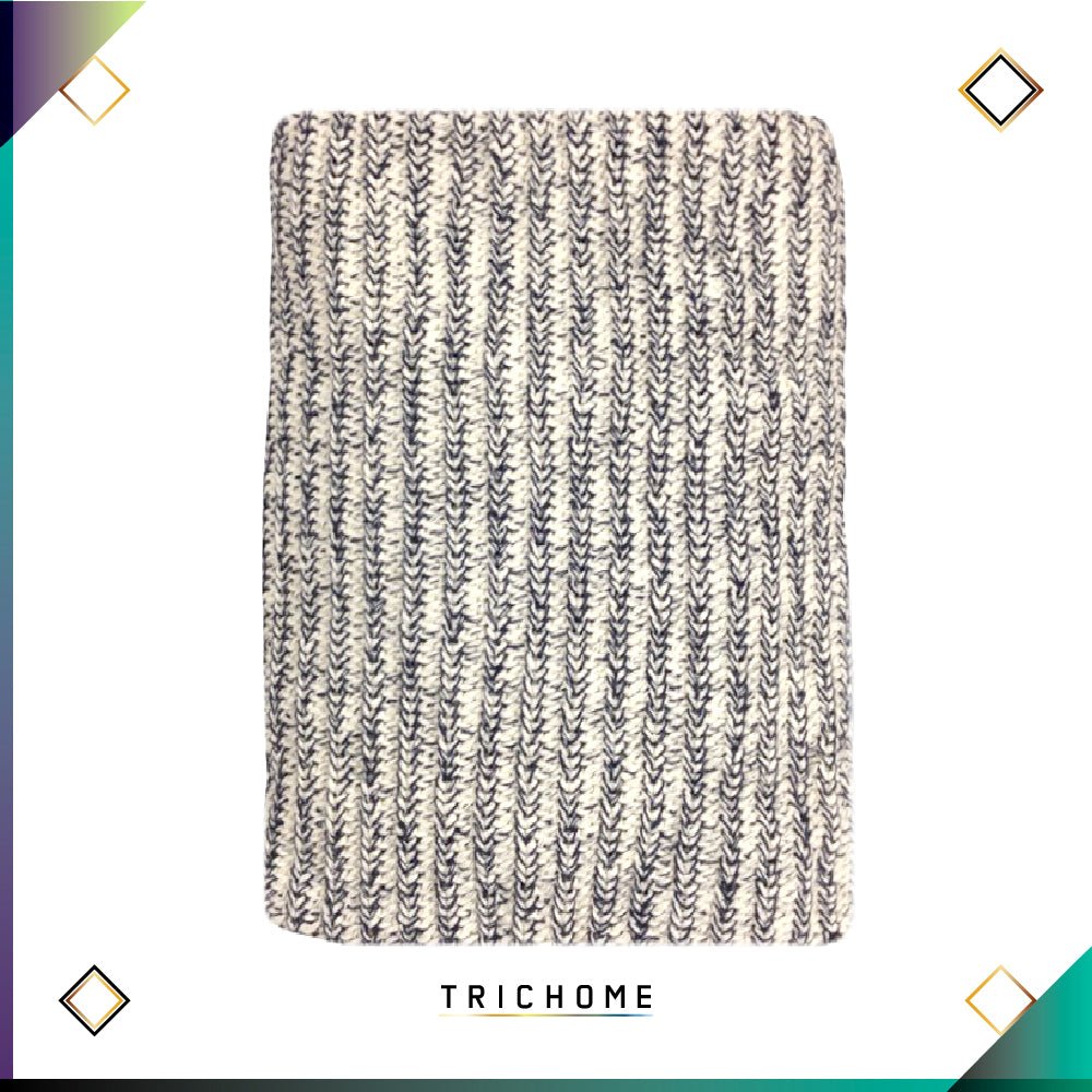 Pacific Northwest Heavy Knit Marled Neck Gaiter / White & Bruise Blue - Trichome Seattle - Trichome - Clothing