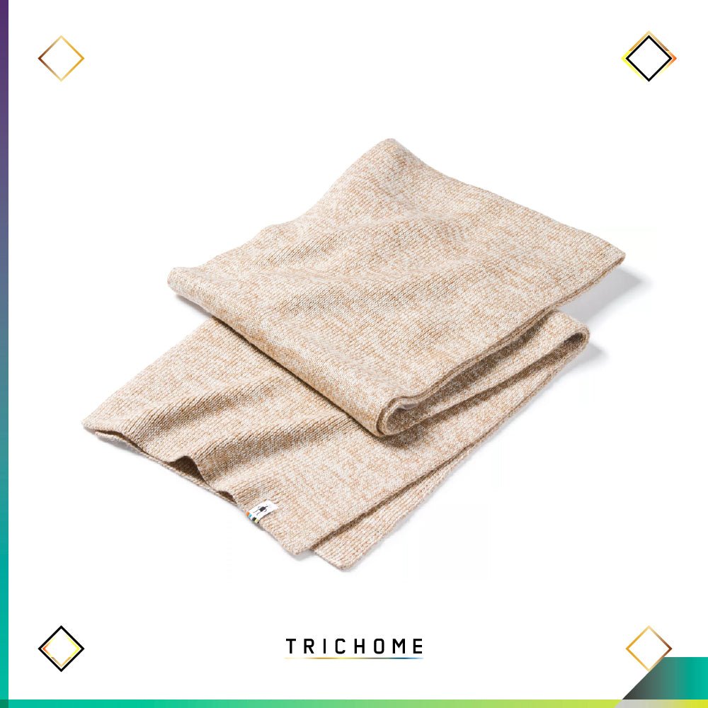 Powder Pass Scarf / Camel & Winter White Marl - Trichome Seattle - Smartwool - Clothing