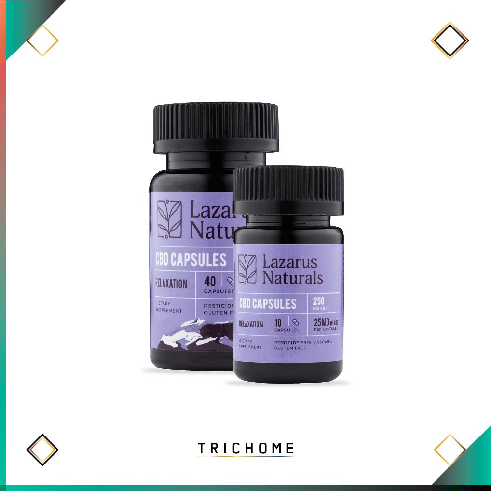 Relaxation CBD Isolate 25mg Strength Capsules - Trichome Seattle - Lazarus Naturals - CBD
