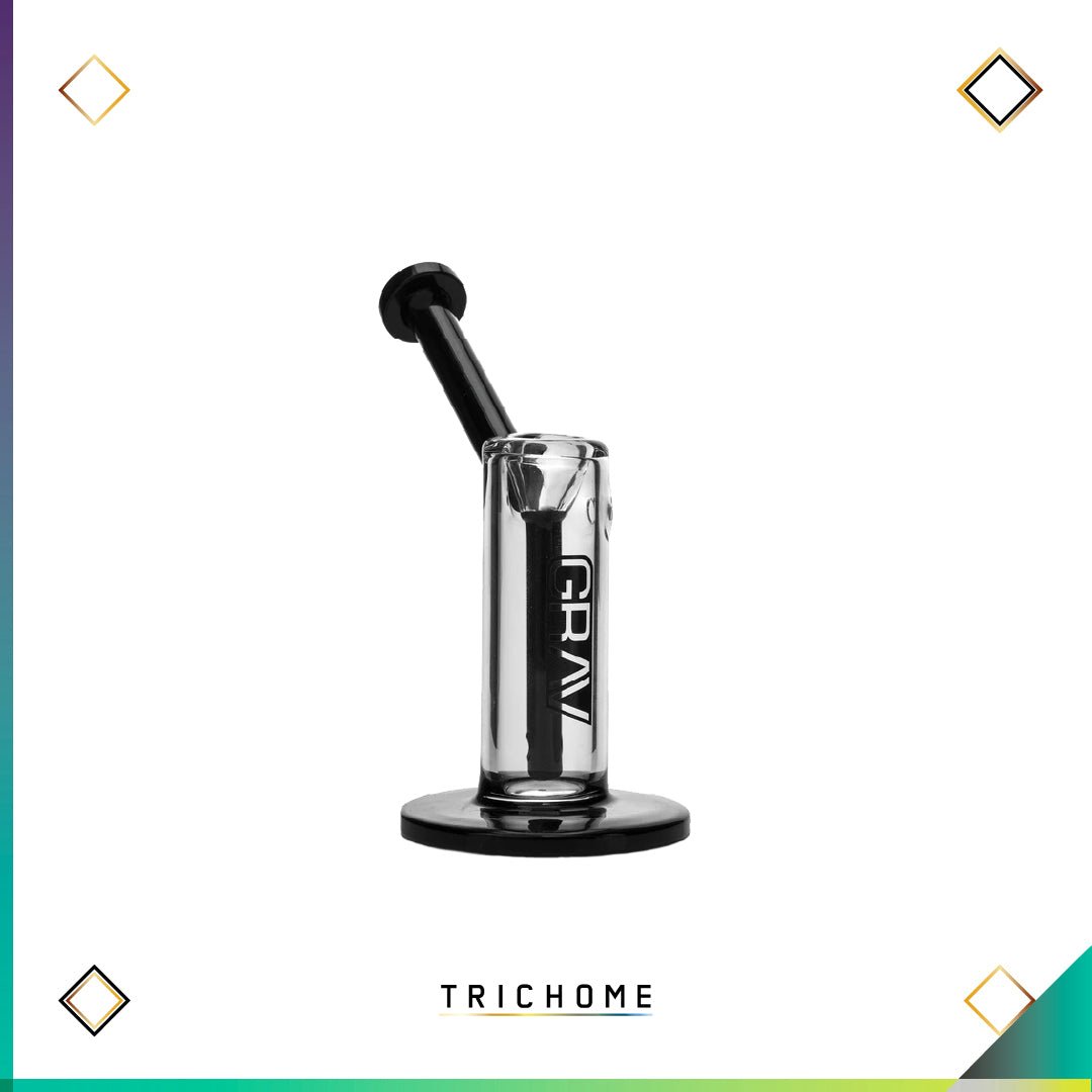 Small Upright Bubbler - Trichome Seattle - Grav - Glass