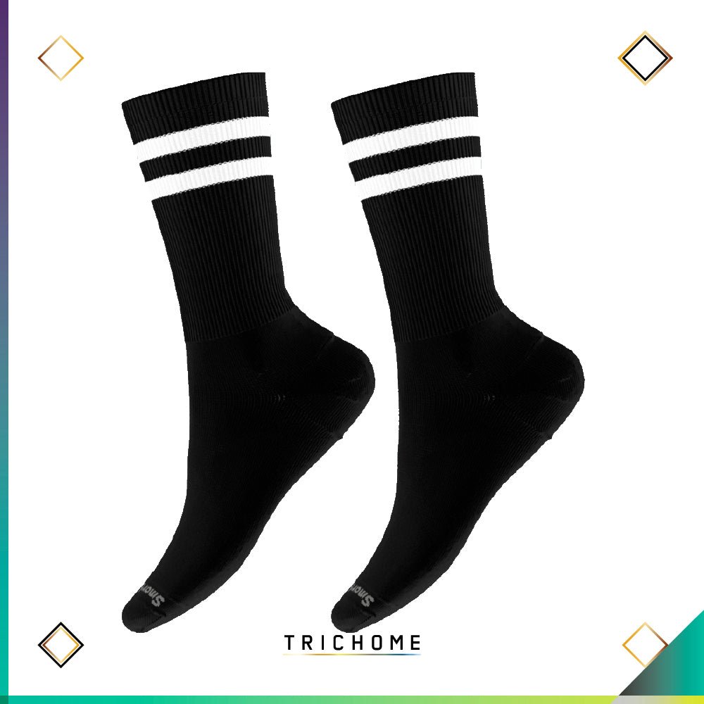 Unisex Athletic Light Elite Stripe Crew Socks 2 - Pack - Trichome Seattle - Smartwool - Clothing