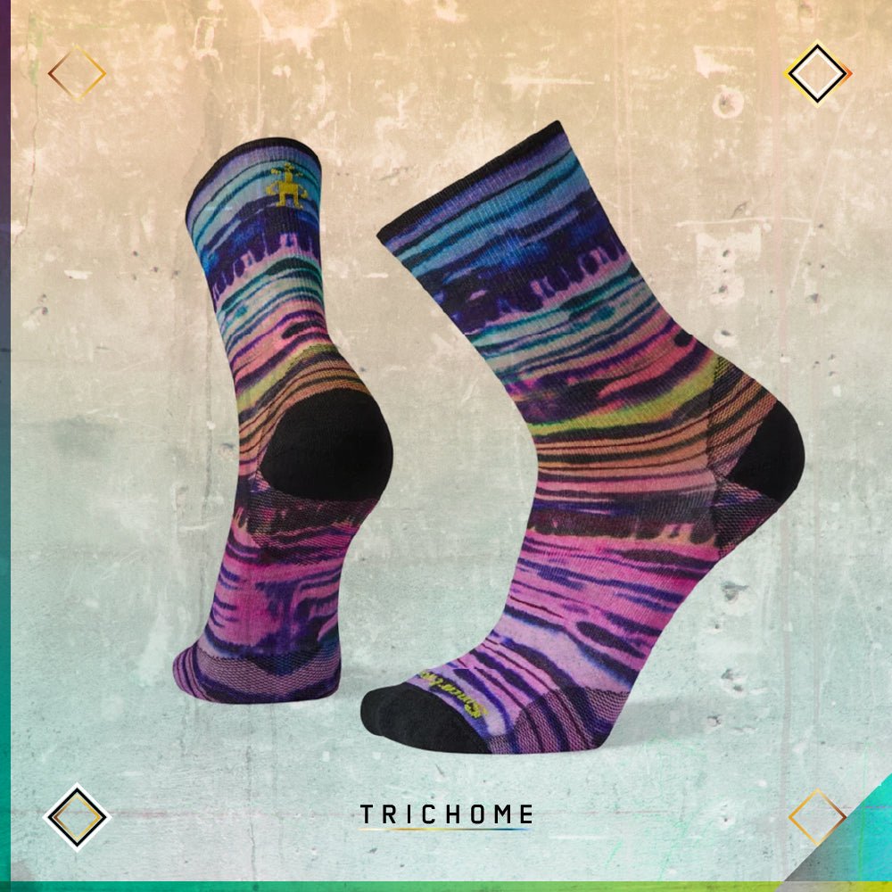 Unisex PhD® Outdoor Ultra Light Watercolor Stripe Print Crew Socks - Trichome Seattle - Smartwool - Clothing