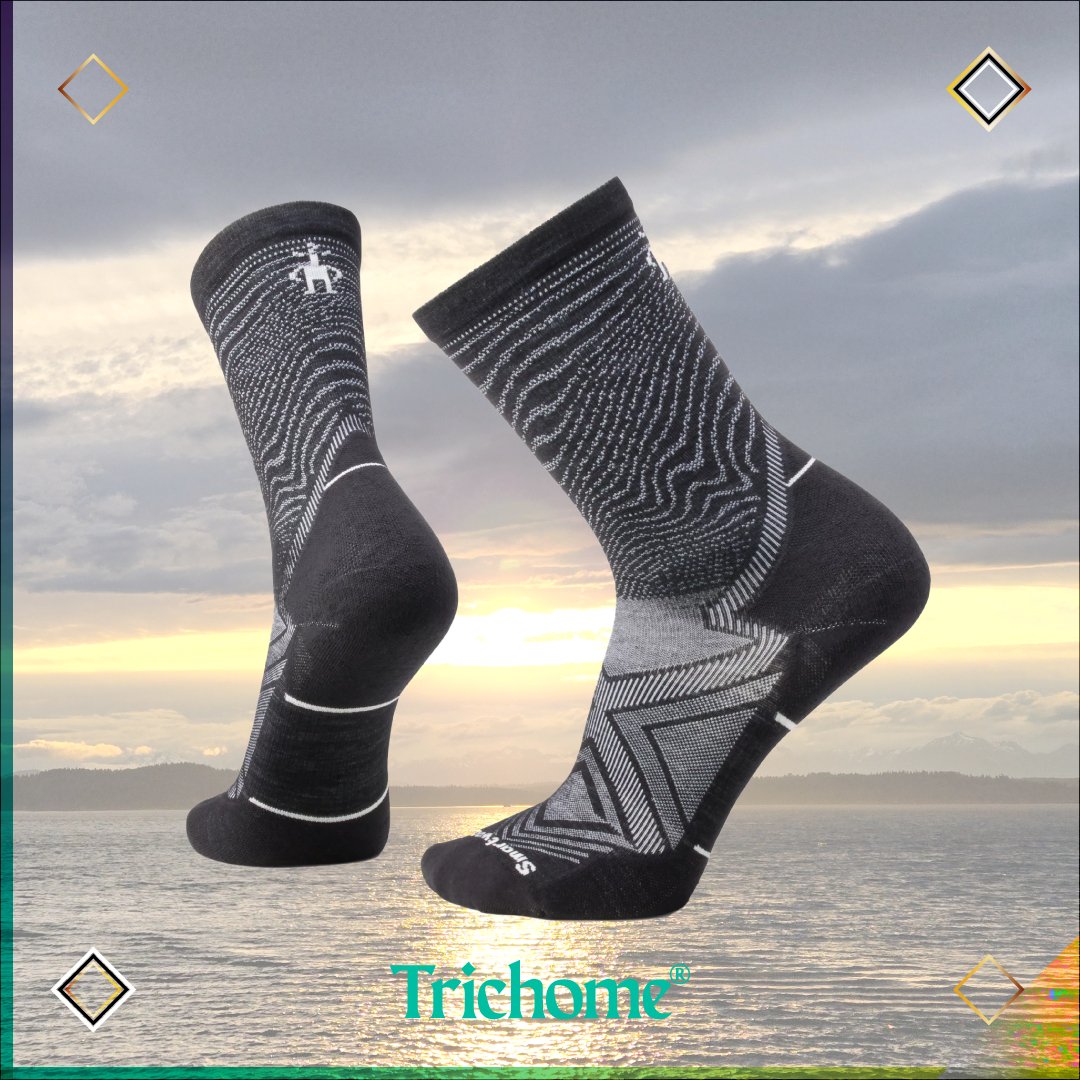 Unisex Trail Run Targeted Cushion Crew Socks - Trichome Seattle - Smartwool - Clothing
