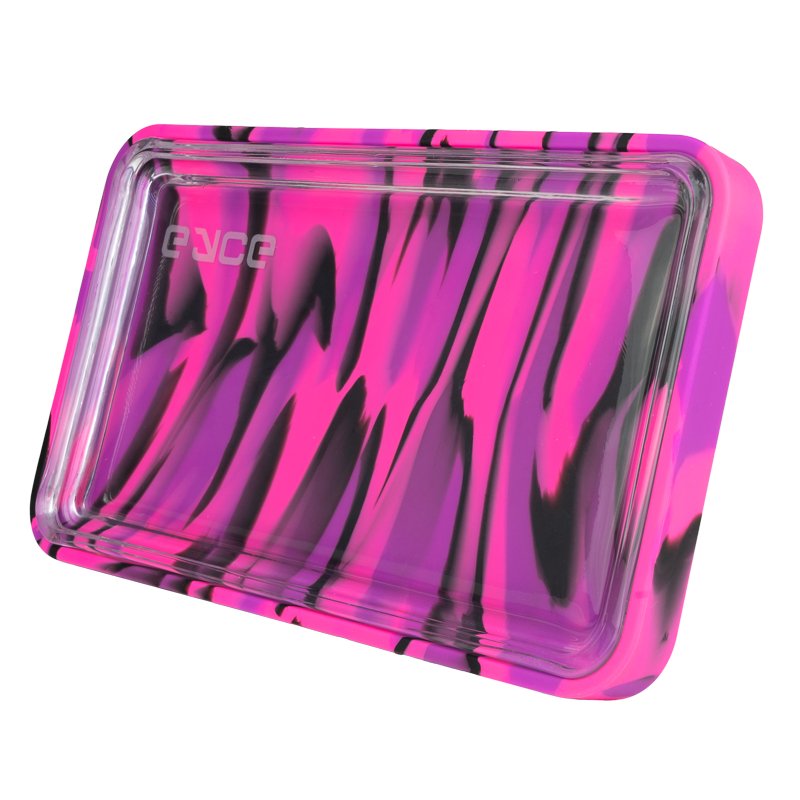2 - in - 1 Silicone & Glass Rolling Tray Set - Trichome Seattle - Eyce - Glass
