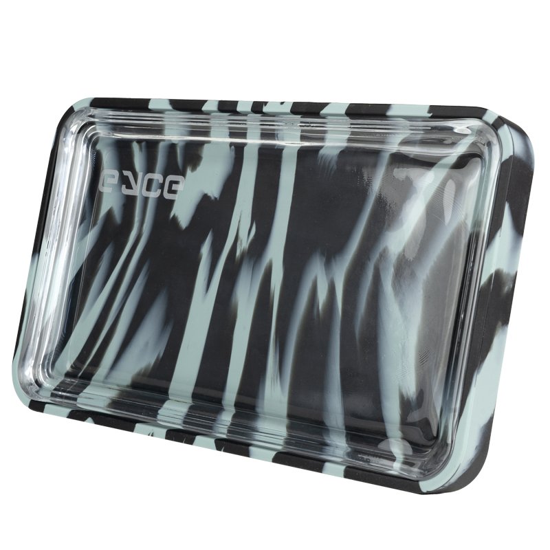 2 - in - 1 Silicone & Glass Rolling Tray Set - Trichome Seattle - Eyce - Glass