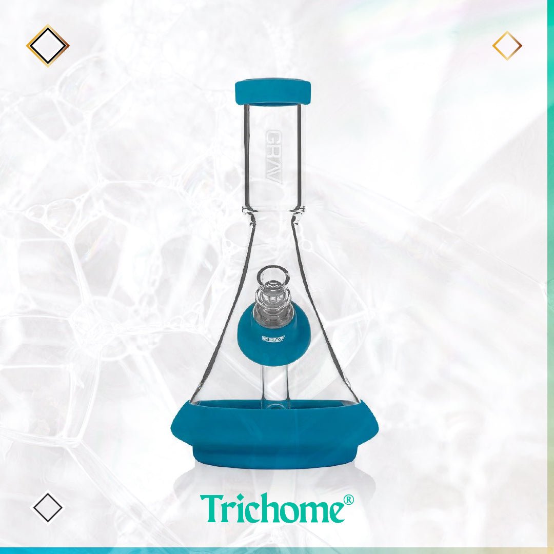 9.5" Deco Beaker in Silicone - Trichome Seattle - Grav - Glass