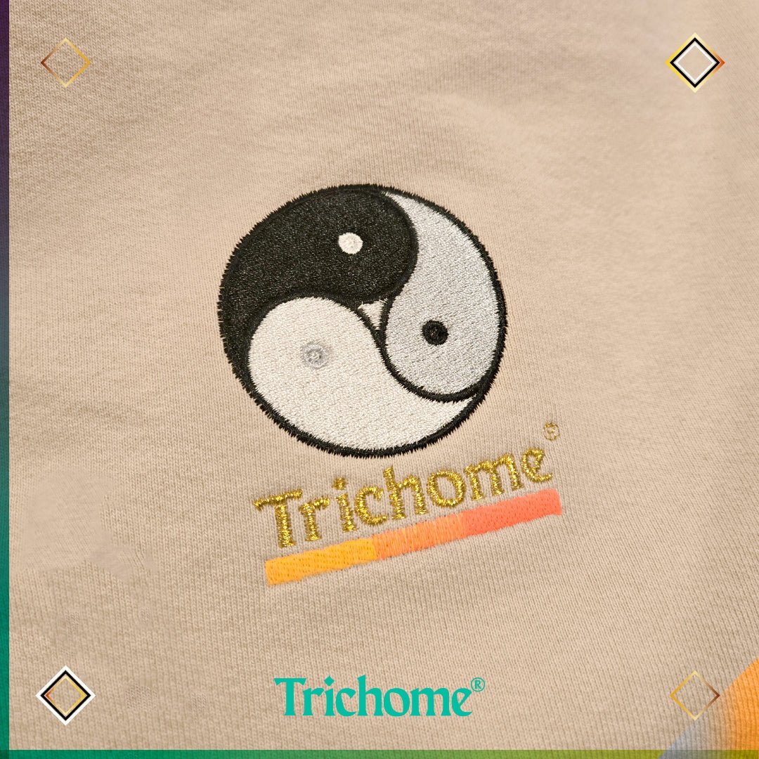 Classic Fit Golden Sand Triple Yin Yang Crewneck - Trichome Seattle - Trichome - 