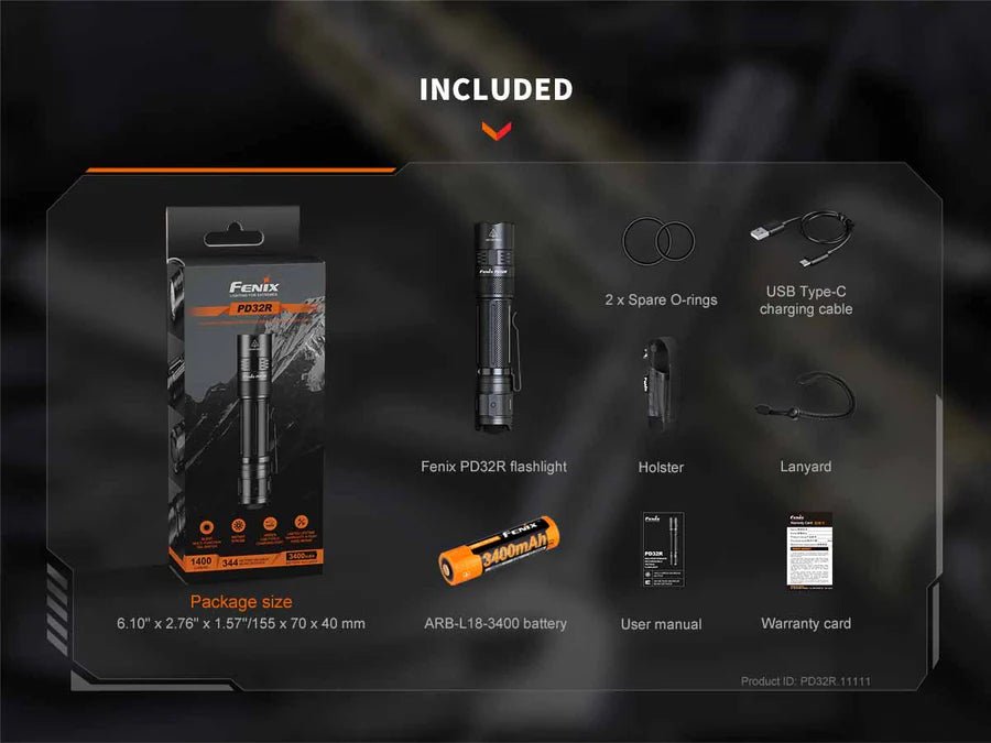 Fenix PD32R Rechargeable Flashlight - Trichome Seattle - Fenix - Flashlights