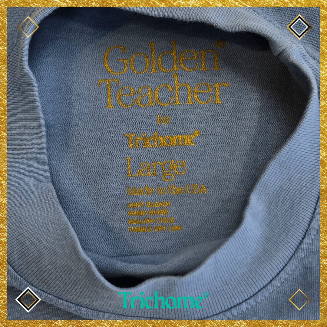 Golden Teacher Calligraphy Boxy SS Tee - Trichome Seattle - Golden Teacher - Clothing