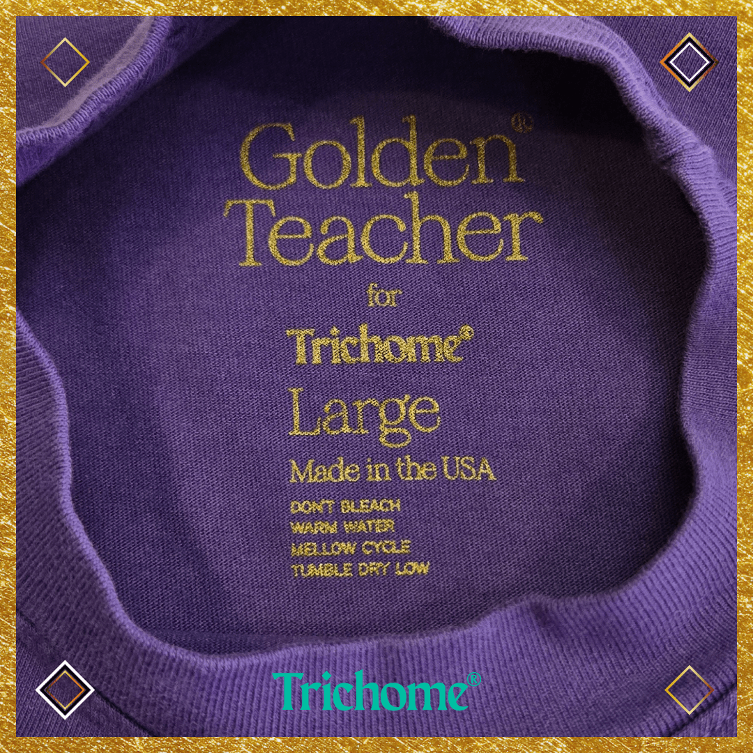 Golden Teacher Calligraphy Boxy SS Tee - Trichome Seattle - Golden Teacher - Clothing