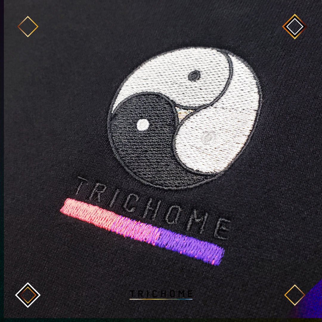 Jet Black Triple Yin Yang Pullover Hoodie - Trichome Seattle - Trichome - Clothing