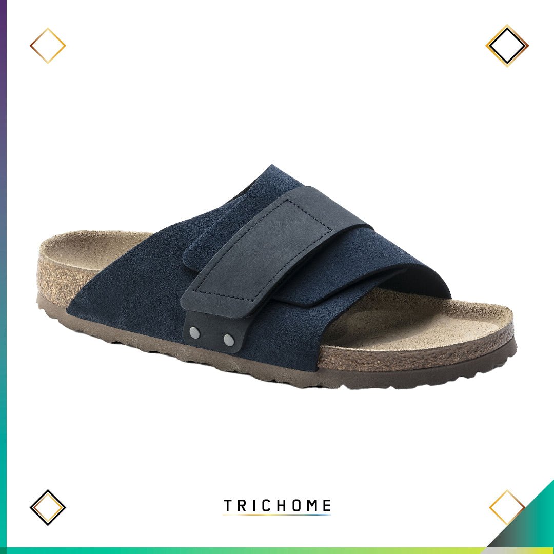 Kyoto Slide [Suede Leather] Navy - Trichome Seattle - Birkenstock - Footwear