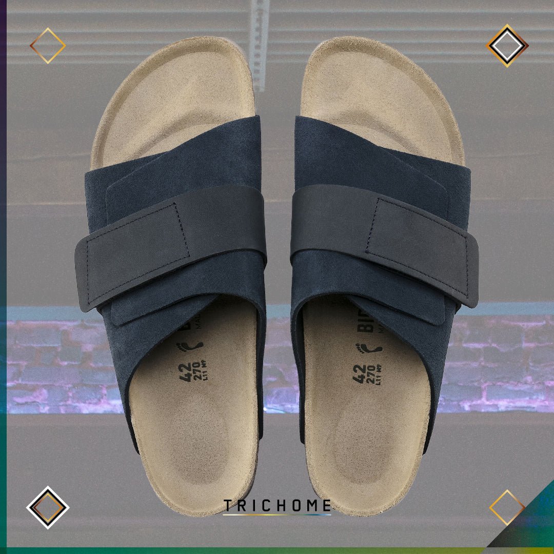 Kyoto Slide [Suede Leather] Navy - Trichome Seattle - Birkenstock - Footwear