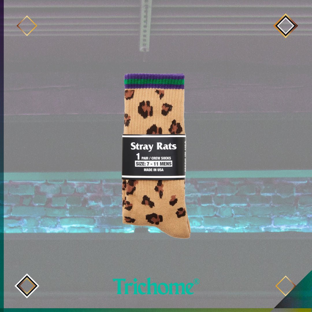 Leopard Striped Socks - Trichome Seattle - Stray Rats - Clothing