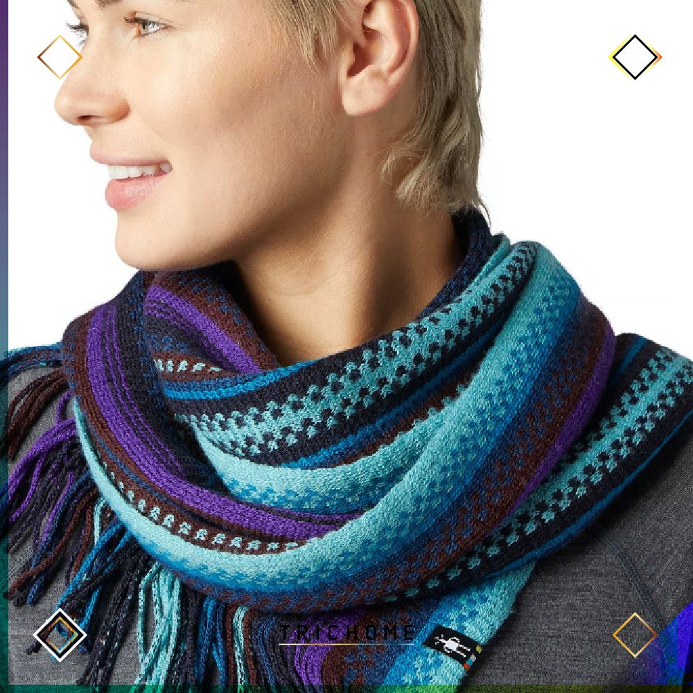 Meadow Line Scarf / Wave Blue & Purple - Trichome Seattle - Smartwool - Clothing