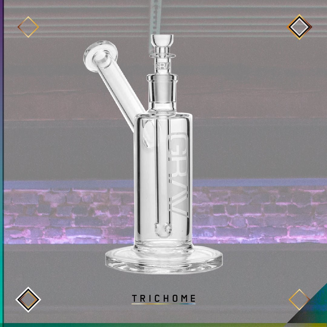 Medium Upright Bubbler - Trichome Seattle - Grav - Glass