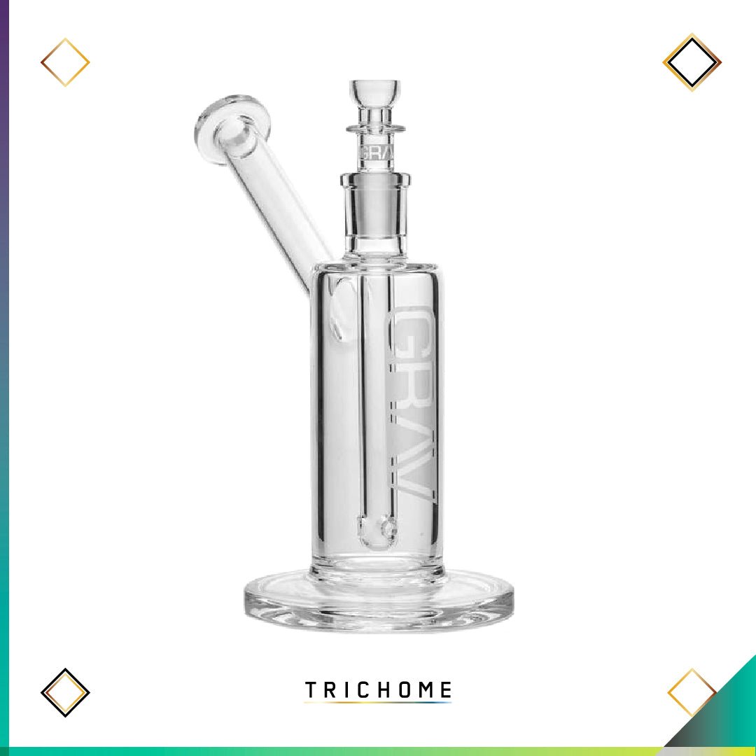 Medium Upright Bubbler - Trichome Seattle - Grav - Glass