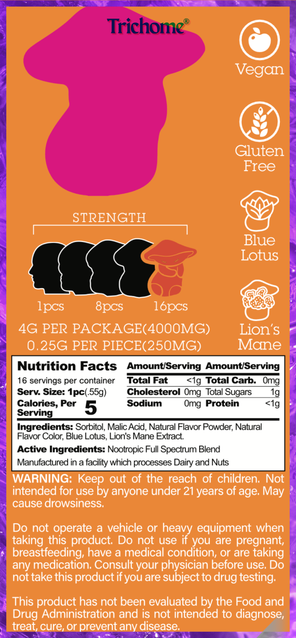 MK Blue Lotus Mints - Trichome Seattle - MK Brand - Fungi