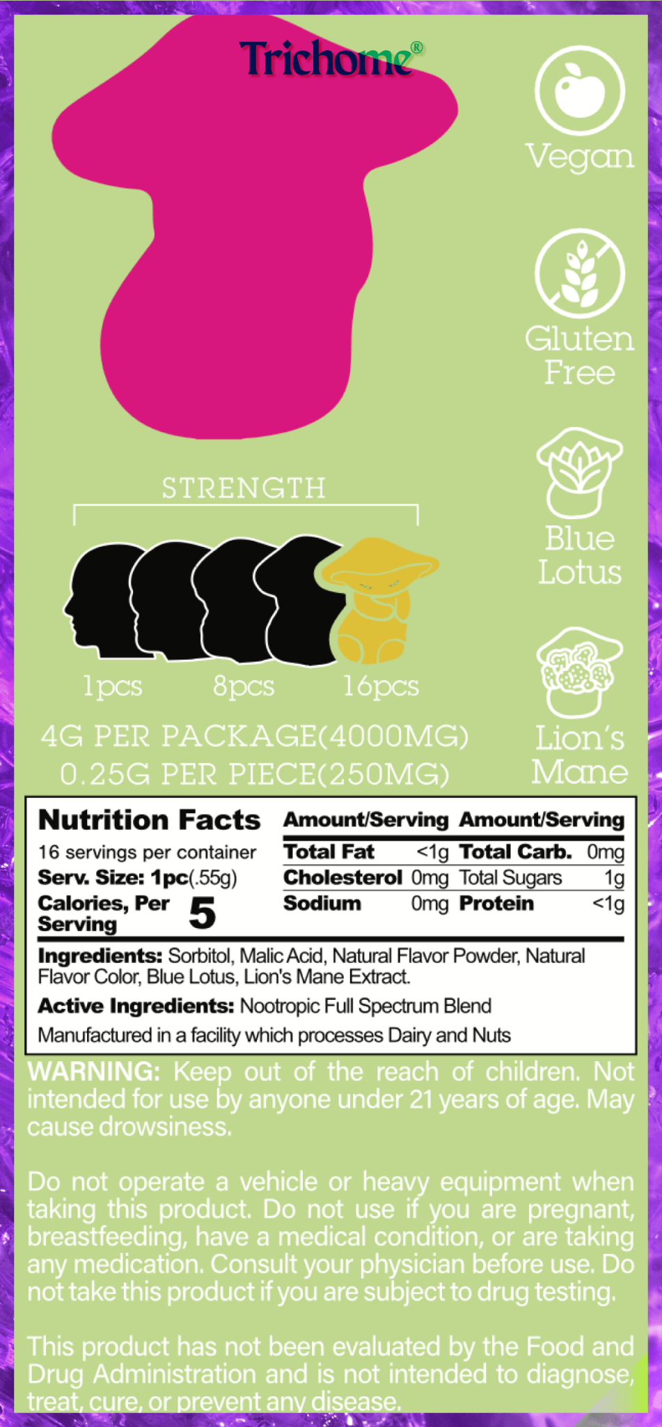 MK Blue Lotus Mints - Trichome Seattle - MK Brand - Fungi