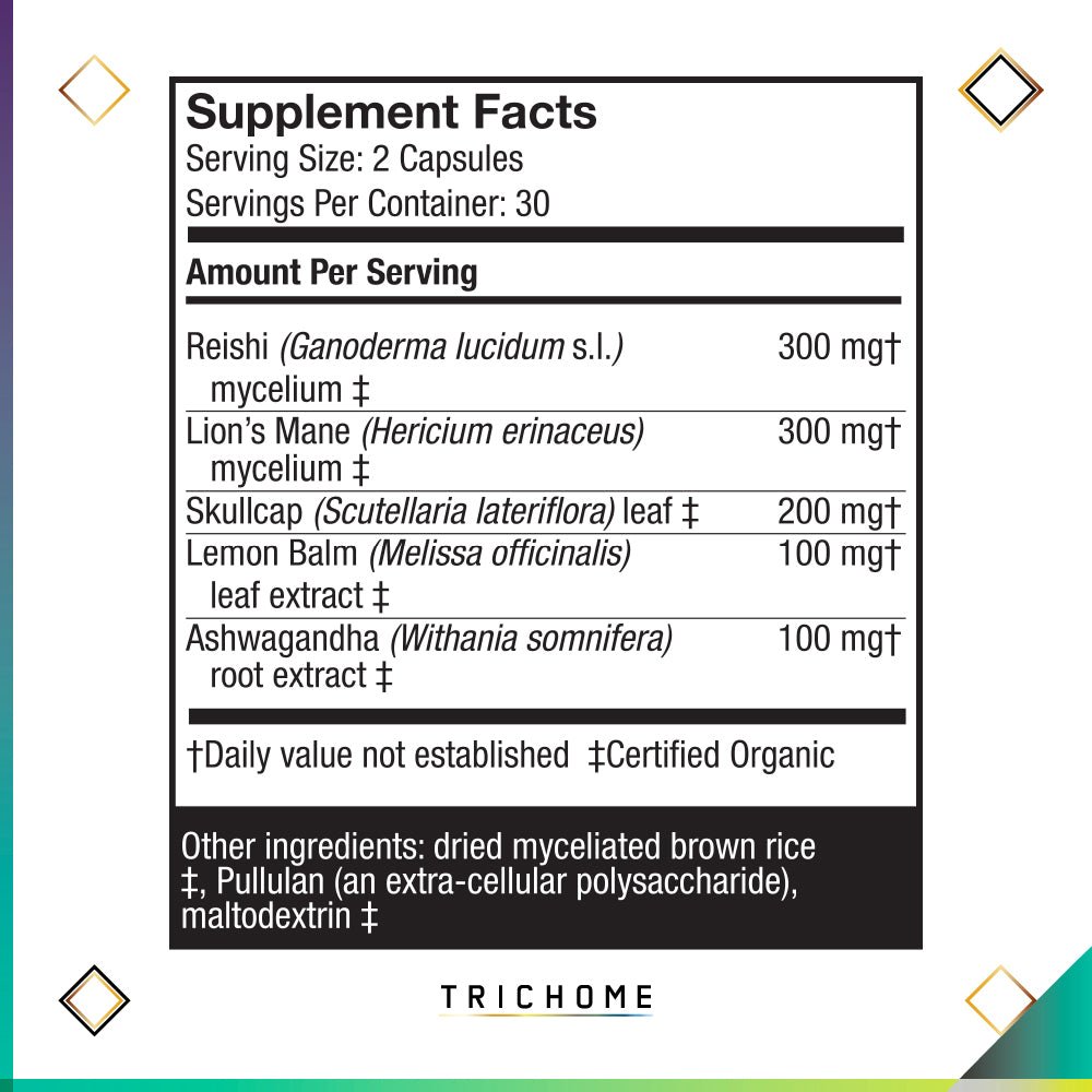 MycoBotanicals® Stress Decompress® Capsules - Trichome Seattle - Host Defense - Fungi