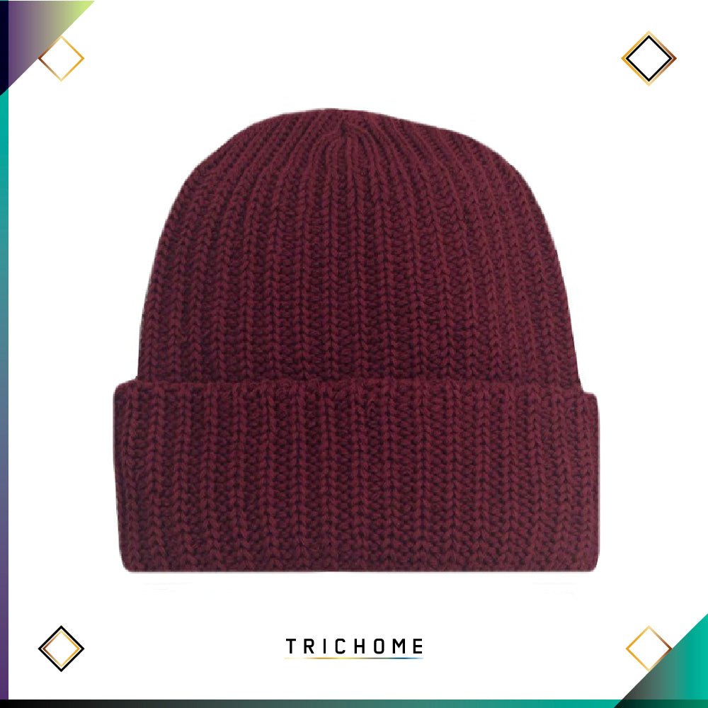 Pacific Northwest Heavy Knit Beanie / Burgundy - Trichome Seattle - Trichome - Clothing