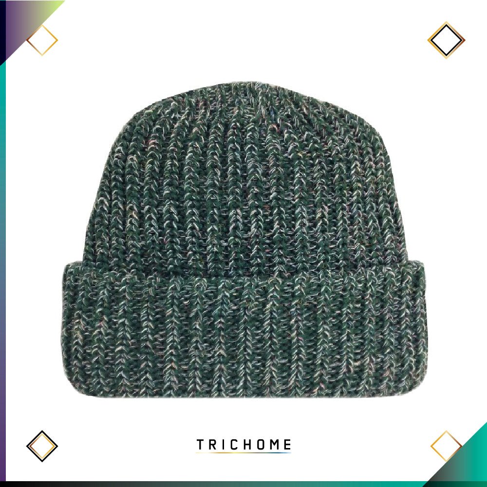 Pacific Northwest Heavy Knit Marled Beanie / Snow - Covered Green - Trichome Seattle - Trichome - Clothing