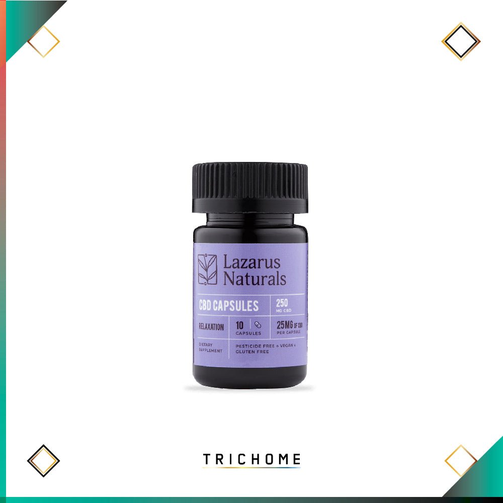 Relaxation CBD Isolate 25mg Strength Capsules - Trichome Seattle - Lazarus Naturals - CBD