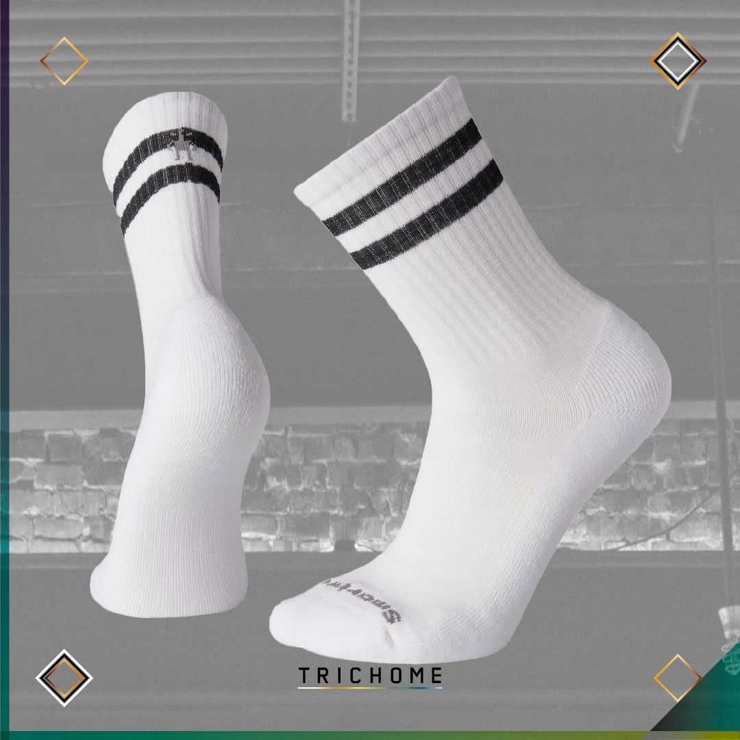 Unisex Athletic Light Elite Stripe Crew Socks - Trichome Seattle - Smartwool - Clothing