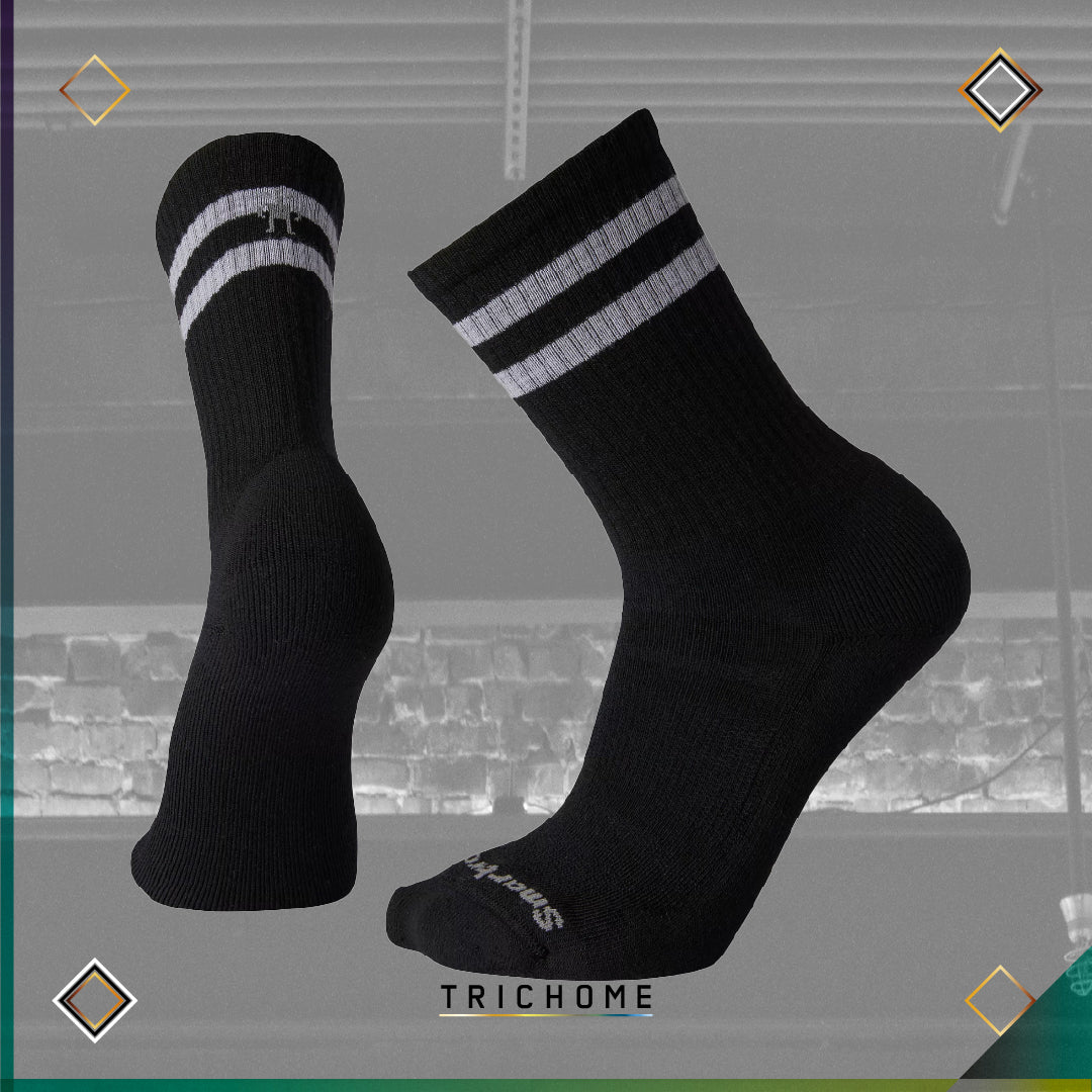 Unisex Athletic Light Elite Stripe Crew Socks - Trichome Seattle - Smartwool - Clothing