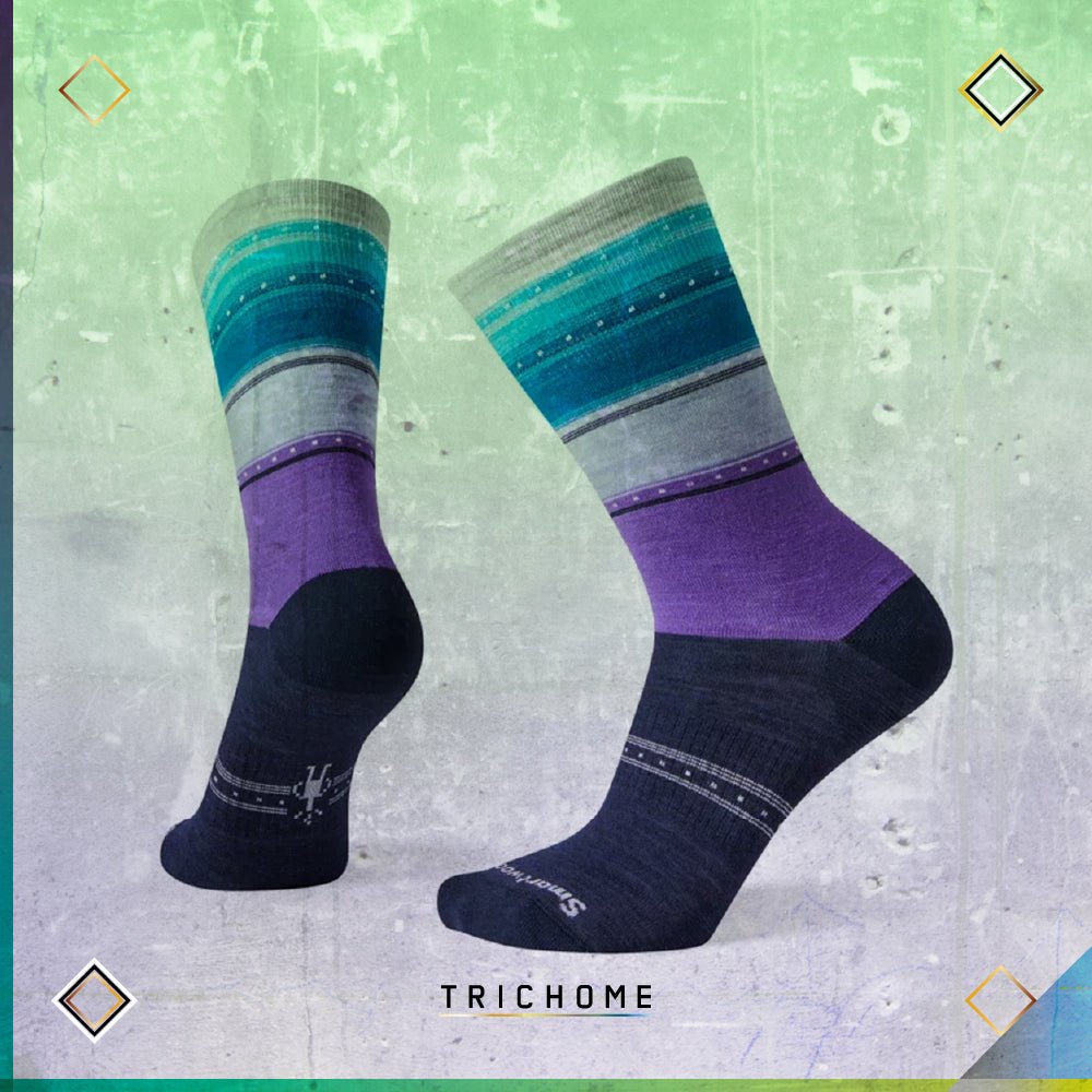 Women's Sulawesi Stripe Crew Socks - Trichome Seattle - Smartwool - Clothing