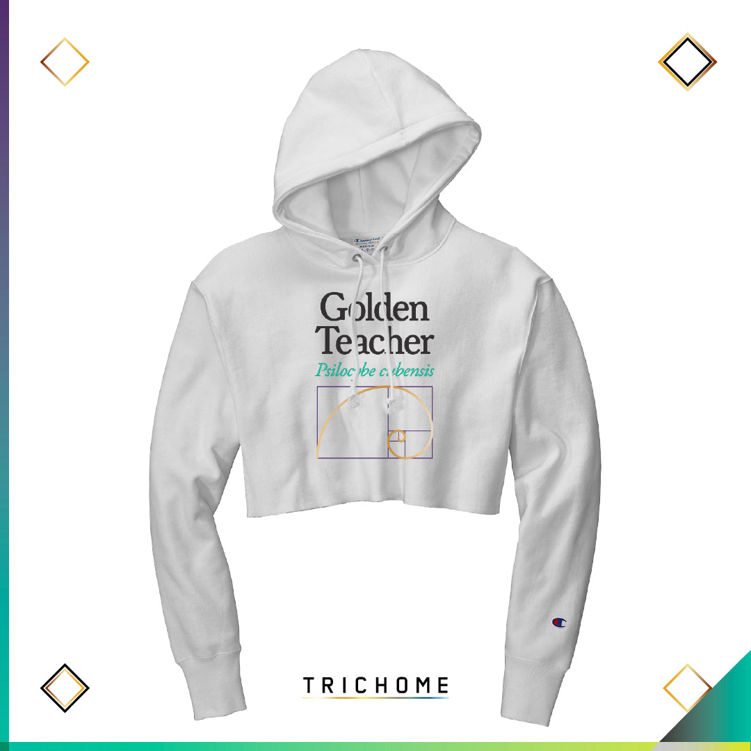 Golden Teacher Crop Hoodie (Champion Reverse Weave)