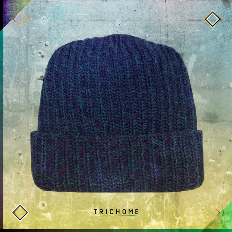 Pacific Northwest Heavy Knit Marled Beanie / Trichome Purple & Codec Teal